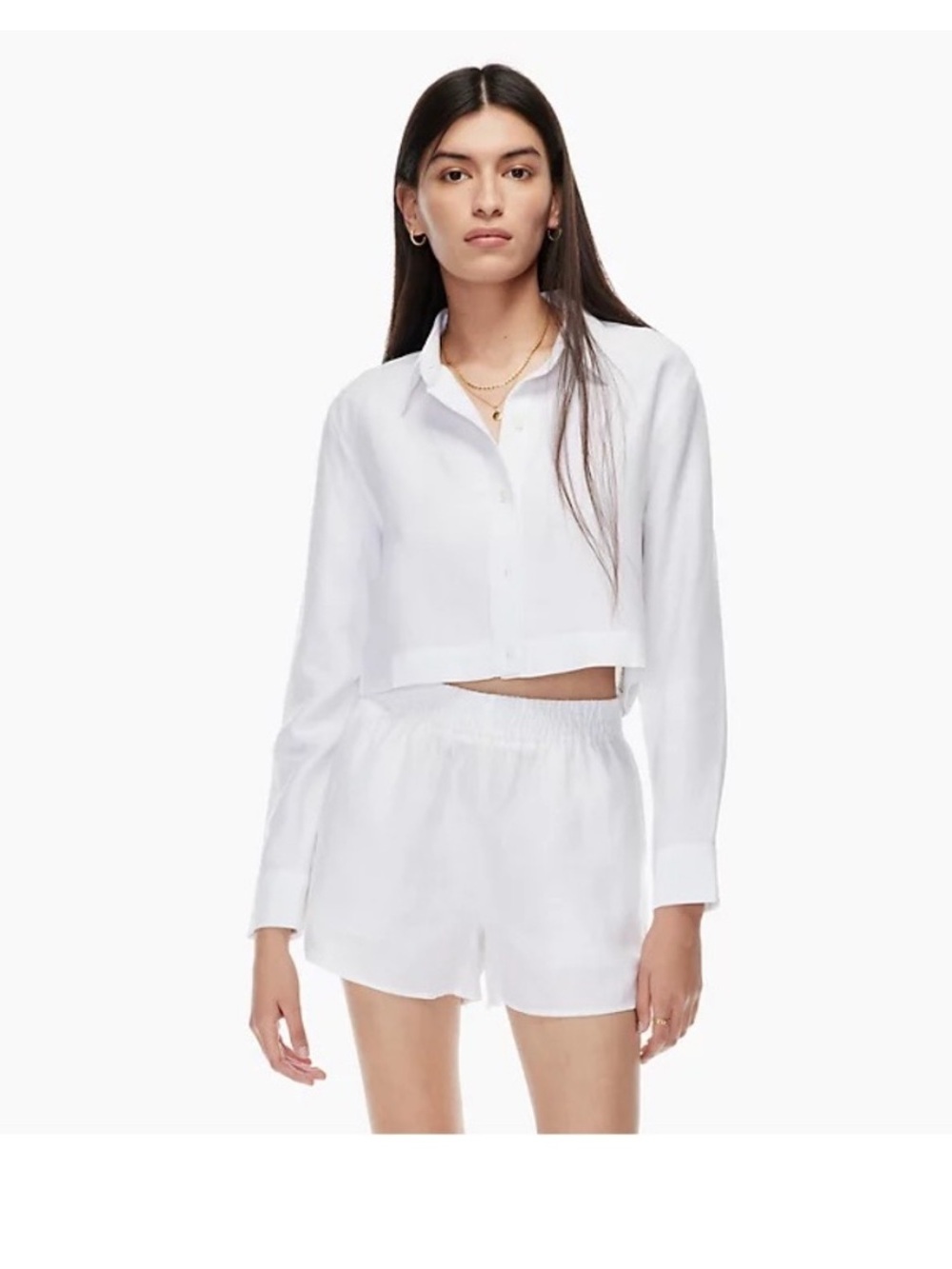 Aritzia Wilfred Gelato 100% Cotton White Lounge Shorts Beach Boho chic coastal